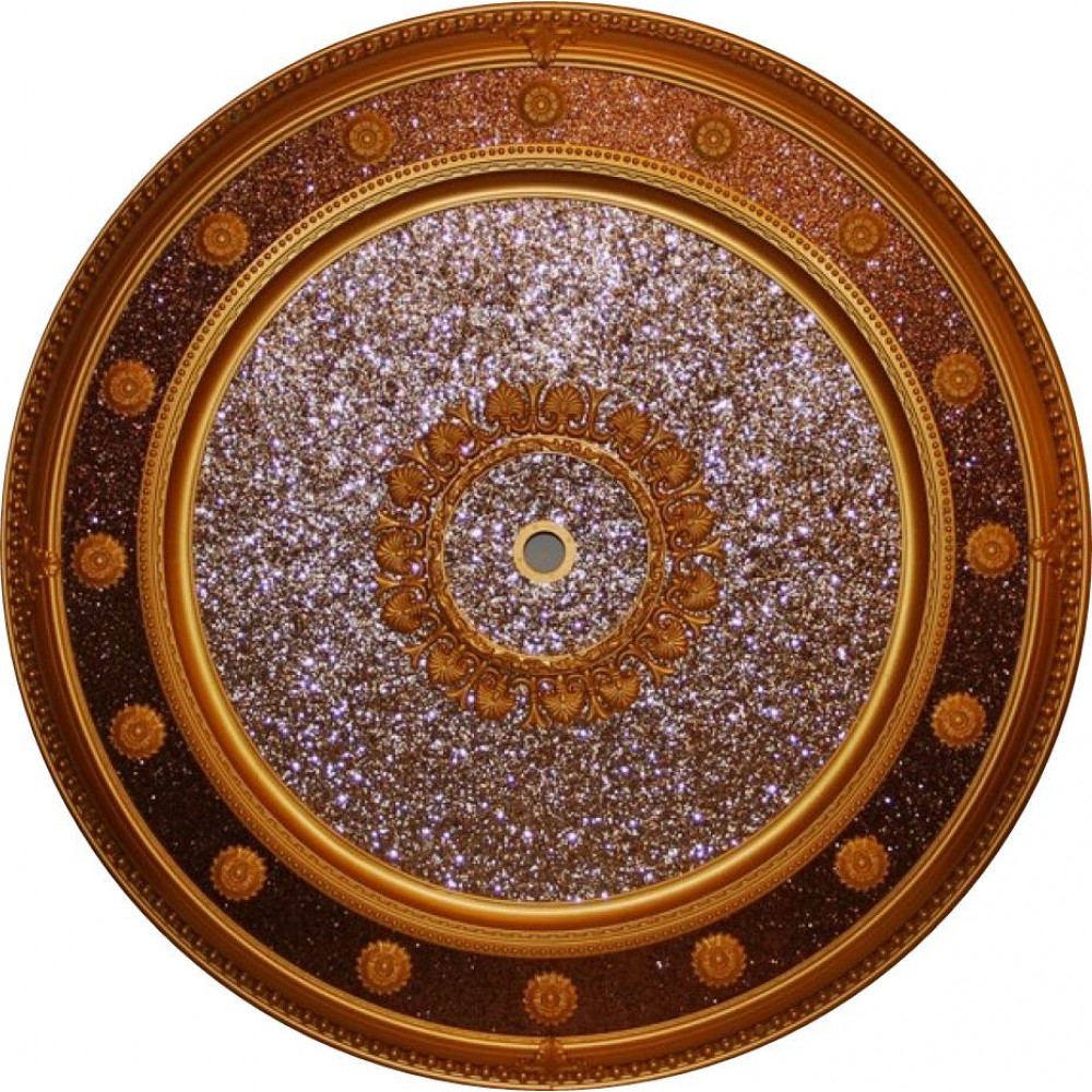 110 Cm Yuvarlak Osmanli Saray Tavan S-397 Avize Gobegi Altin Varak Kaplamali 3D